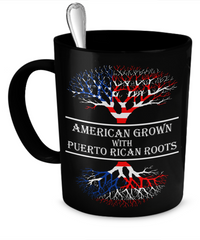 Thumbnail for American grown W Puerto Rican Roots 11 oz. Black Mug