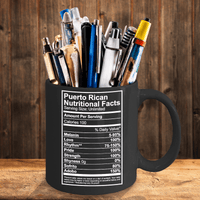 Thumbnail for Puerto Rican Nutritional Facts 15oz Black Coffee Cup
