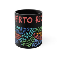 Thumbnail for Puerto Rico Island Words - Accent Coffee Mug, 11oz