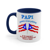 Thumbnail for Papi Knows Everything - Accent Coffee Mug, 11oz