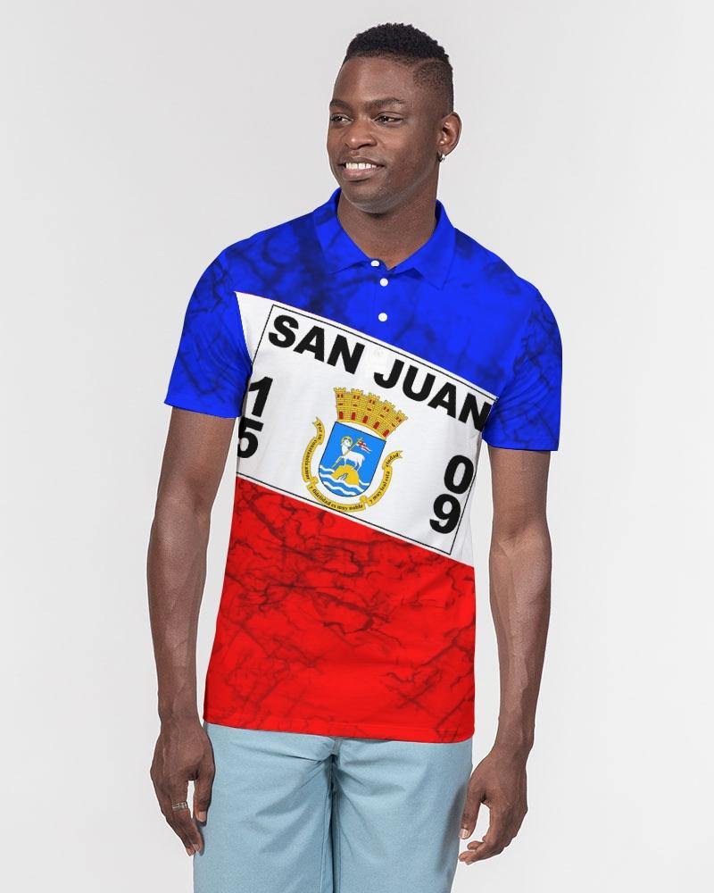 SAN JUAN Men's Slim Fit Short Sleeve Polo - Puerto Rican Pride