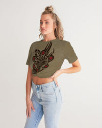 Thumbnail for TAINO Sun God Women's Twist-Front Cropped Tee