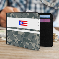Thumbnail for Green Camo PR Flag Faux Leather Gentleman's Wallet