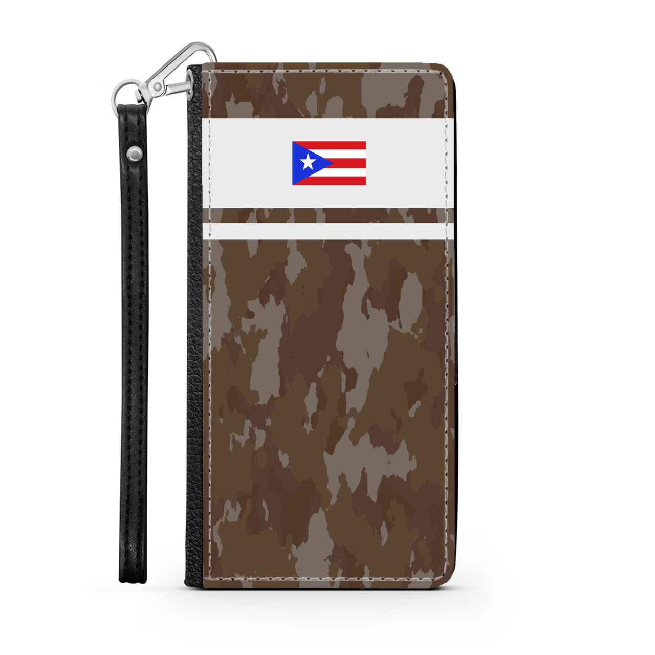 Brown Camo PR Flag Phone Wallet / Case