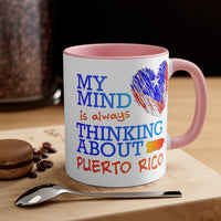 Thumbnail for My Mind On Puerto Rico - Accent Coffee Mug, 11oz