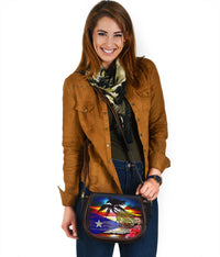 Thumbnail for Boricua De Corazon Canvas Leather Trim Saddle Bag