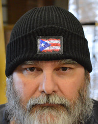 Thumbnail for Black Beanie With Flag - Puerto Rican Pride