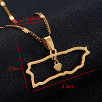 Thumbnail for Gold Map Heart Necklace