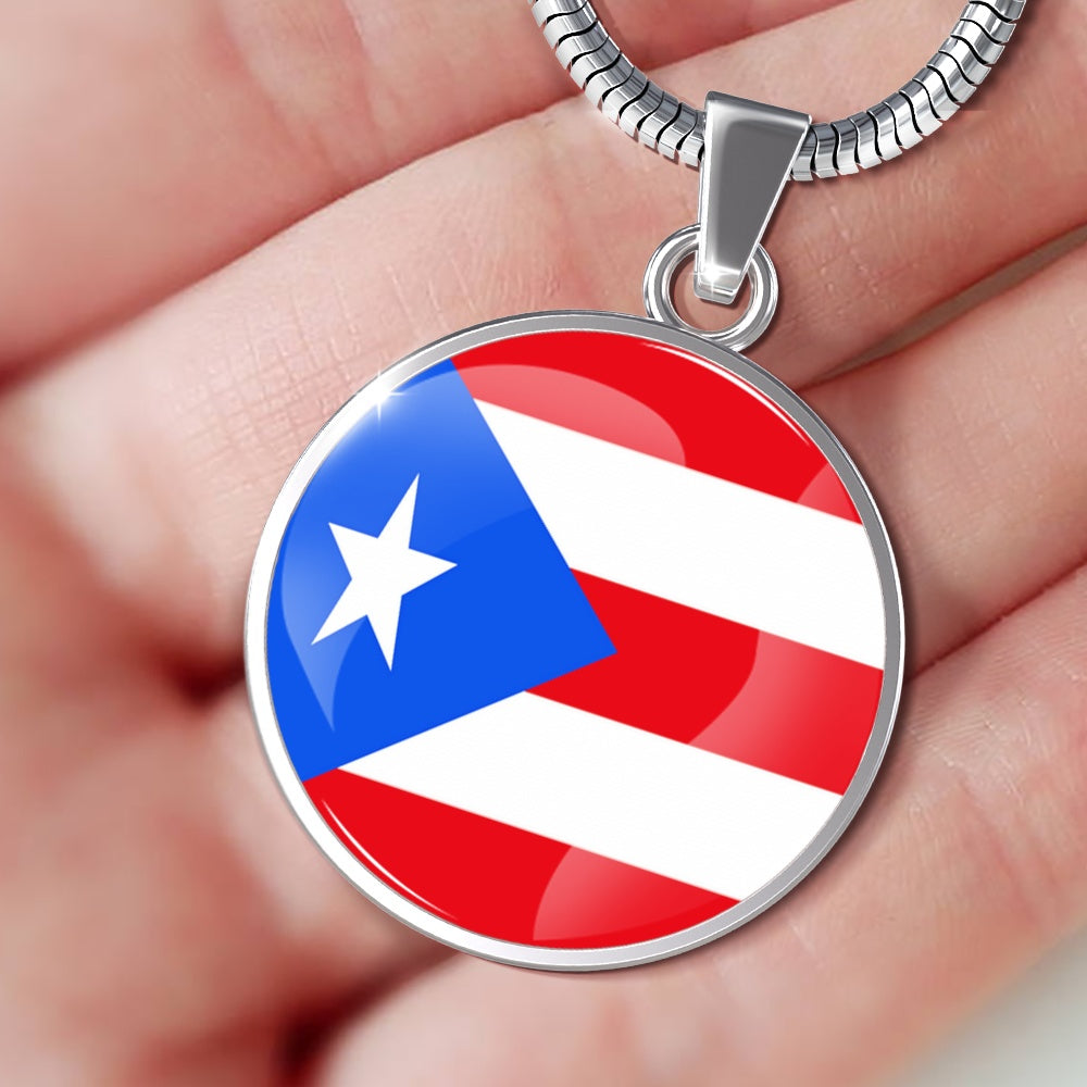 Puerto Rico Flag Heart Pendant Necklace – Shop Boriken