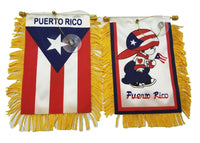 Thumbnail for Bori Boy + Puerto Rico Flag for Car Mirror W/Gold trim