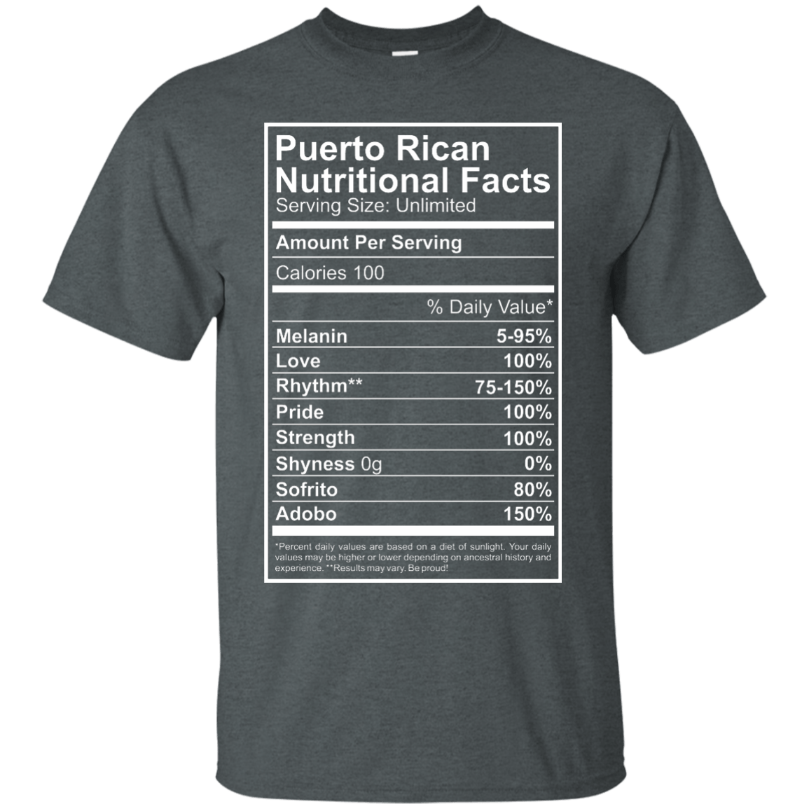 Shirt - Nutritional Facts