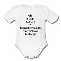 Thumbnail for Keep Calm Organic Short Sleeve Baby Onesie - white