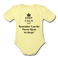 Thumbnail for Keep Calm Organic Short Sleeve Baby Onesie - washed yellow
