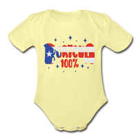Thumbnail for 100% Boricua Organic Short Sleeve Baby Onesie - washed yellow