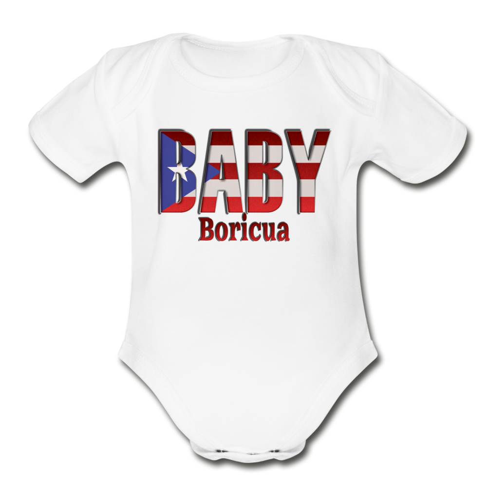 Baby Bori Organic Short Sleeve Baby Bodysuit - white