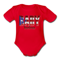 Thumbnail for Baby Bori Organic Short Sleeve Baby Bodysuit - red