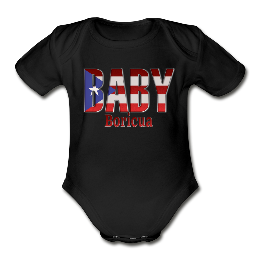 Baby Bori Organic Short Sleeve Baby Bodysuit - black