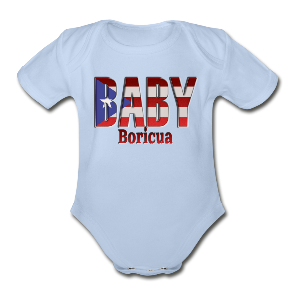 Baby Bori Organic Short Sleeve Baby Bodysuit - sky