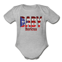 Thumbnail for Baby Bori Organic Short Sleeve Baby Bodysuit - heather gray