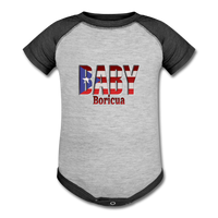 Thumbnail for Baby Bori Baseball Baby Bodysuit - heather gray/charcoal