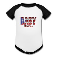 Thumbnail for Baby Bori Baseball Baby Bodysuit - white/black