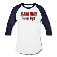 Thumbnail for ALPHA MALE BORICUA STYLE Baseball T-Shirt - white/navy