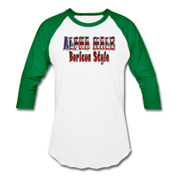 Thumbnail for ALPHA MALE BORICUA STYLE Baseball T-Shirt - white/kelly green