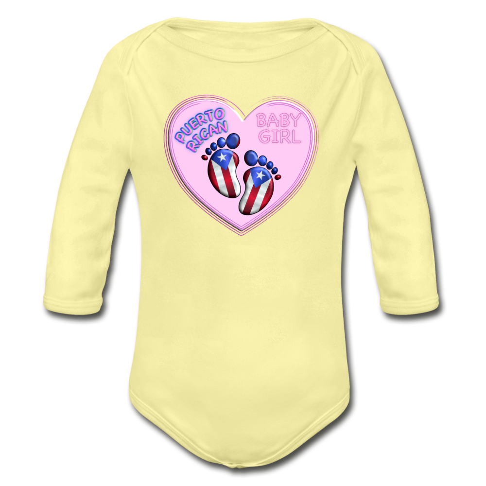 Baby Girl Organic Bodysuit - washed yellow