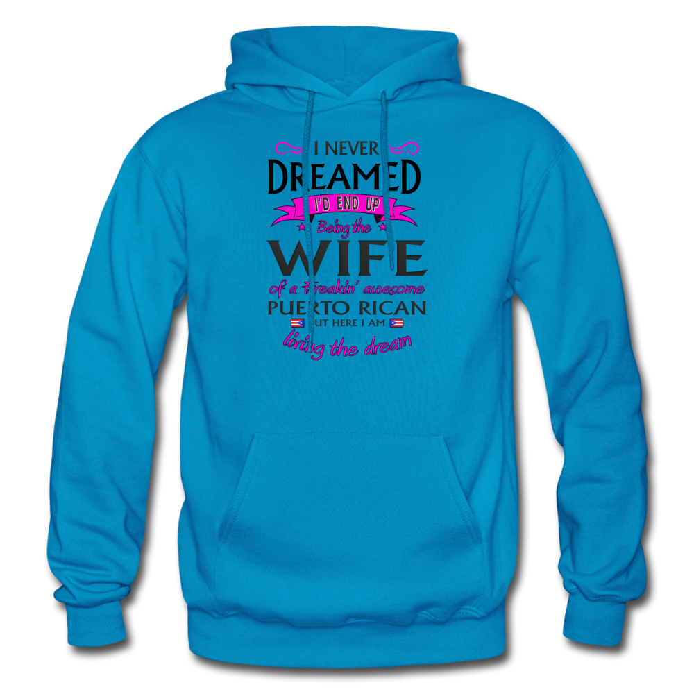 WIFE of Awesome PR HD Pullover Hoodie - turquoise