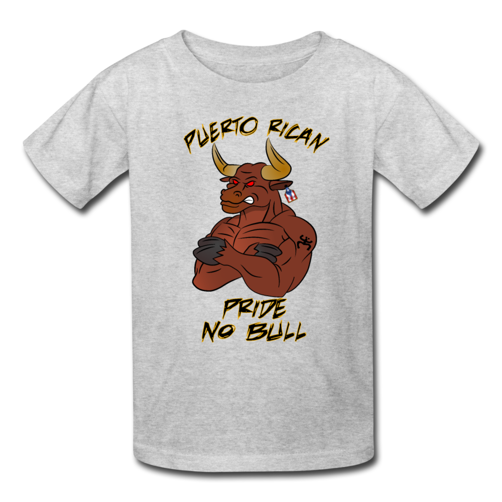 Puerto Rican Pride No Bull Kids' T-Shirt - heather gray