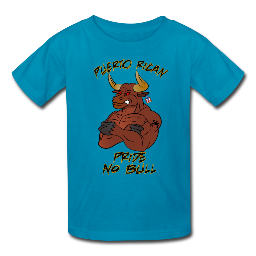 Puerto Rican Pride No Bull Kids' T-Shirt - turquoise