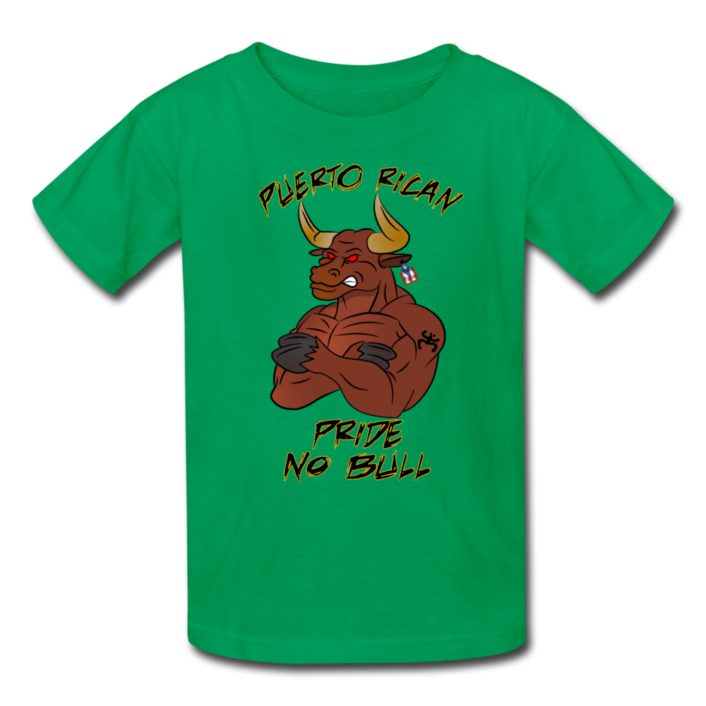 Puerto Rican Pride No Bull Kids' T-Shirt - kelly green
