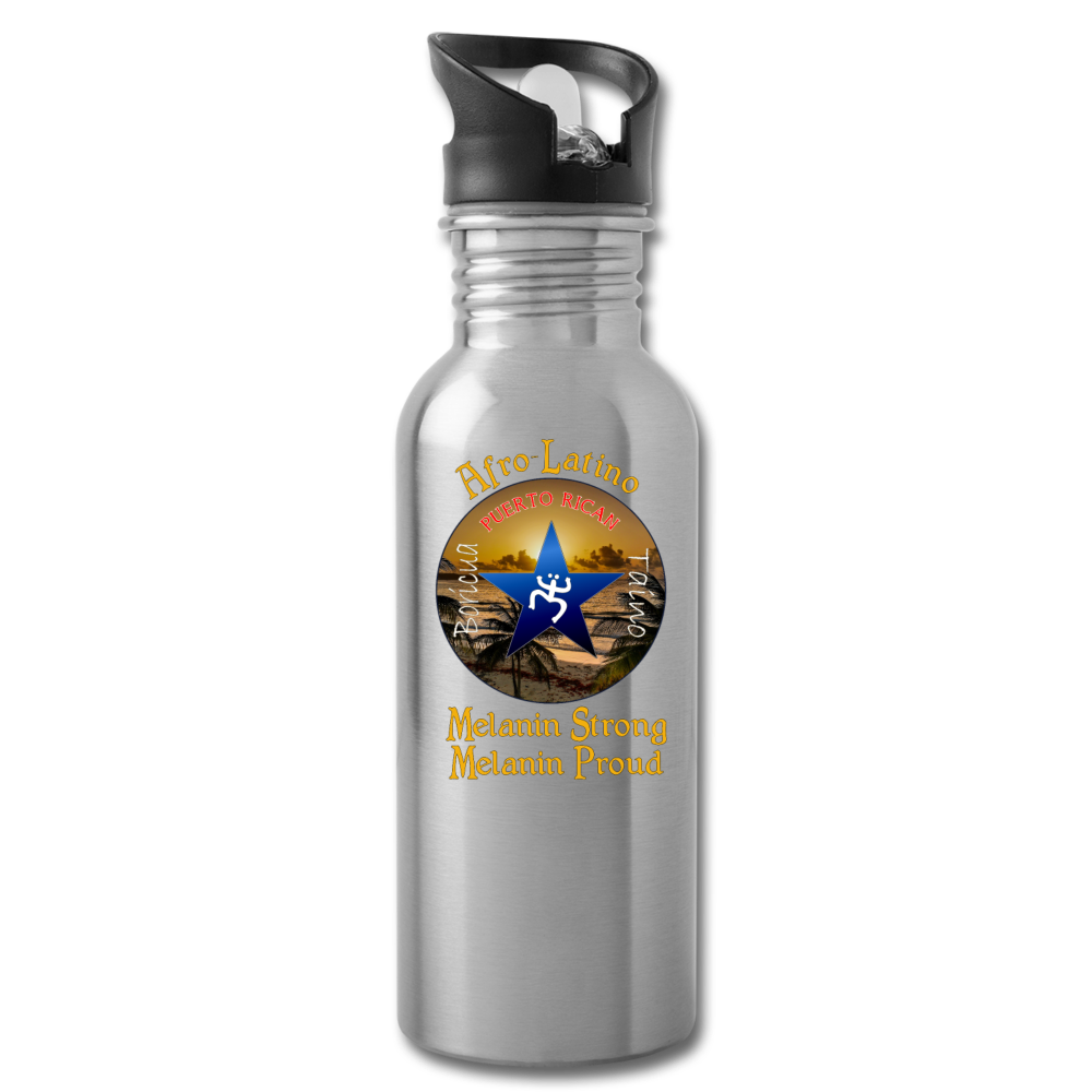 AFRO-LATINO Water Bottle - silver