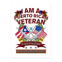 Thumbnail for Proud Puerto Rican Veteran Wall Poster 18x24 - white