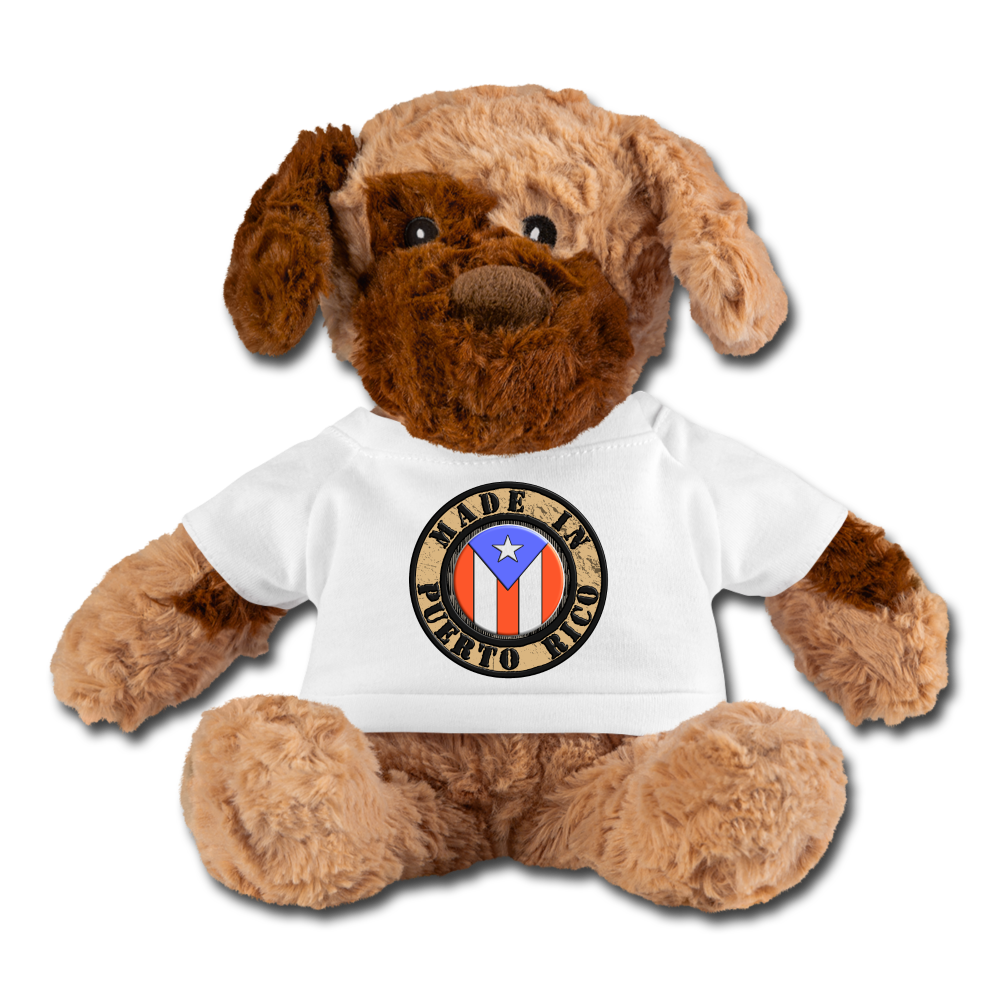 Made In Puerto Rico Stuffed Dog - white