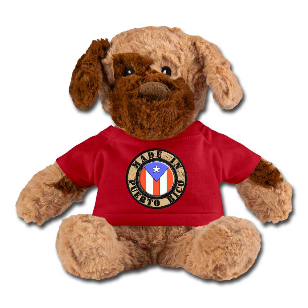 Made In Puerto Rico Stuffed Dog - red