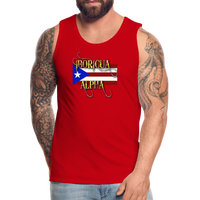 Thumbnail for Boricua Alpha Puerto Rico Flag Premium Tank (Small-3XL) - red