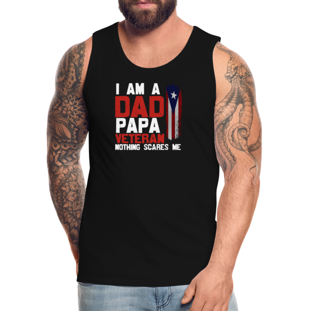 I Am A Dad. Papa, Veteran Premium Tank - black