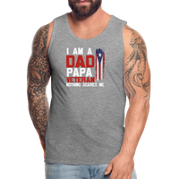 Thumbnail for I Am A Dad. Papa, Veteran Premium Tank - heather gray