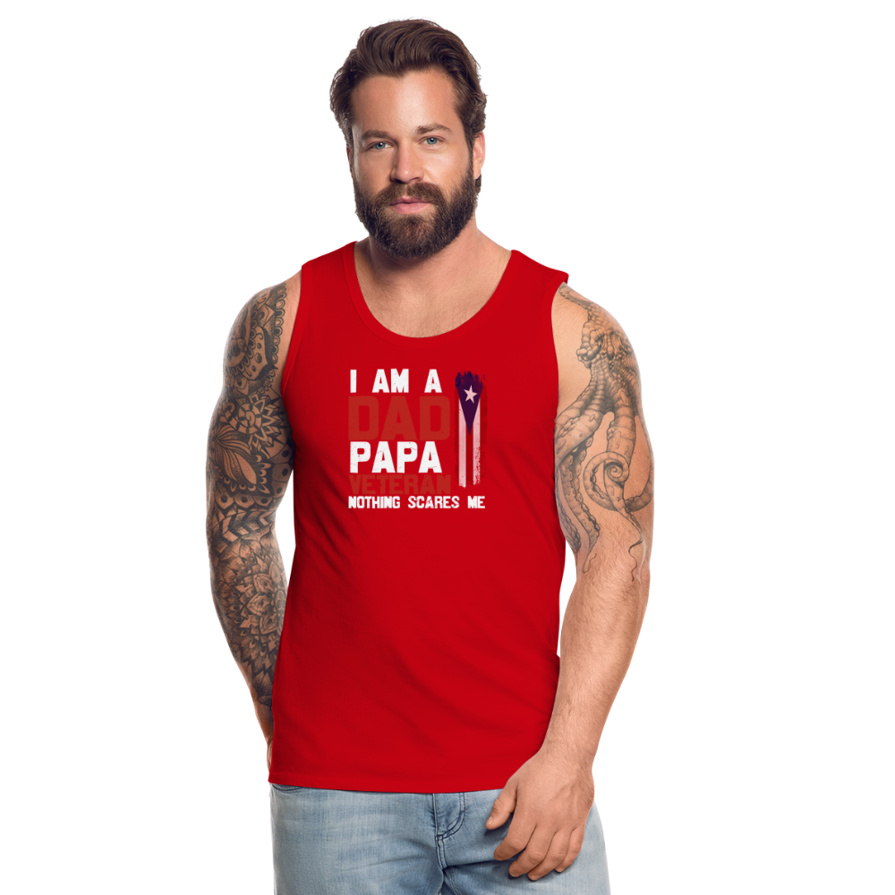 I Am A Dad. Papa, Veteran Premium Tank - red