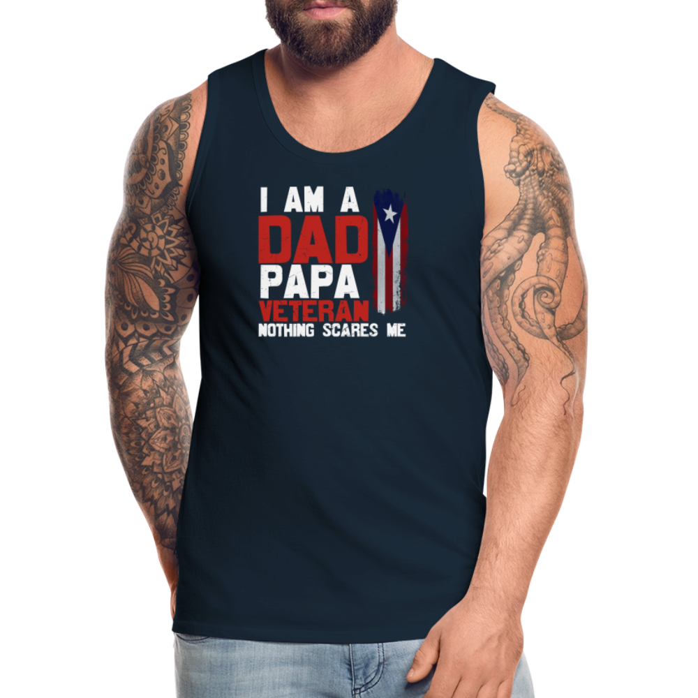 I Am A Dad. Papa, Veteran Premium Tank - deep navy