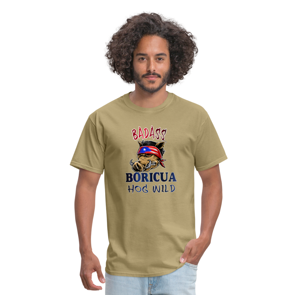 Badass Boricua Hog Wild - Unisex Classic T-Shirt - khaki