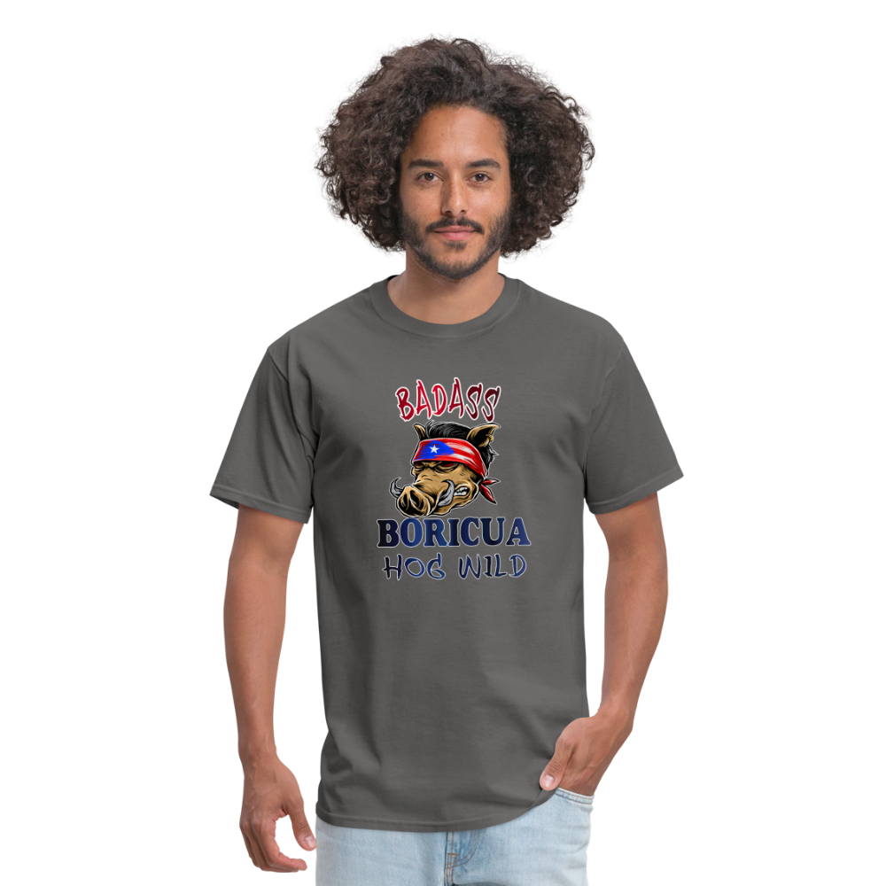 Badass Boricua Hog Wild - Unisex Classic T-Shirt - charcoal