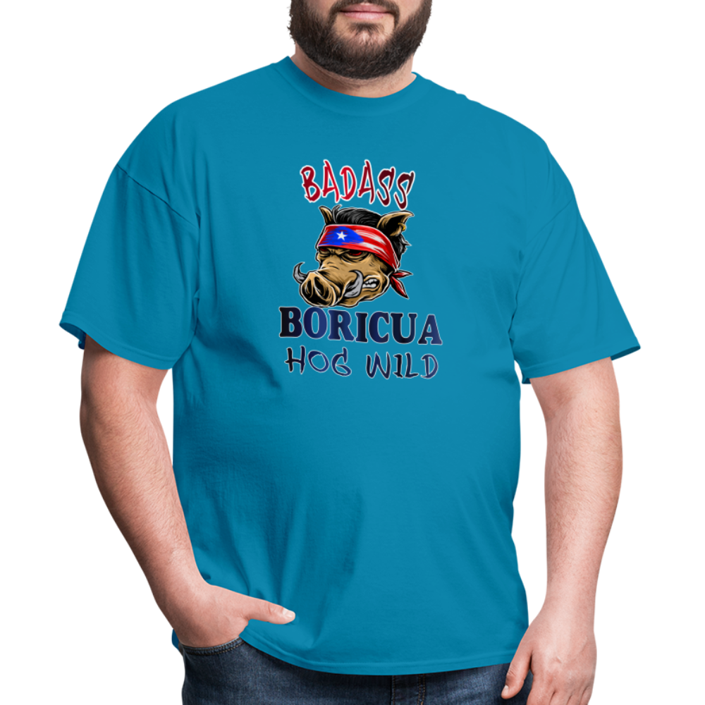 Badass Boricua Hog Wild - Unisex Classic T-Shirt - turquoise