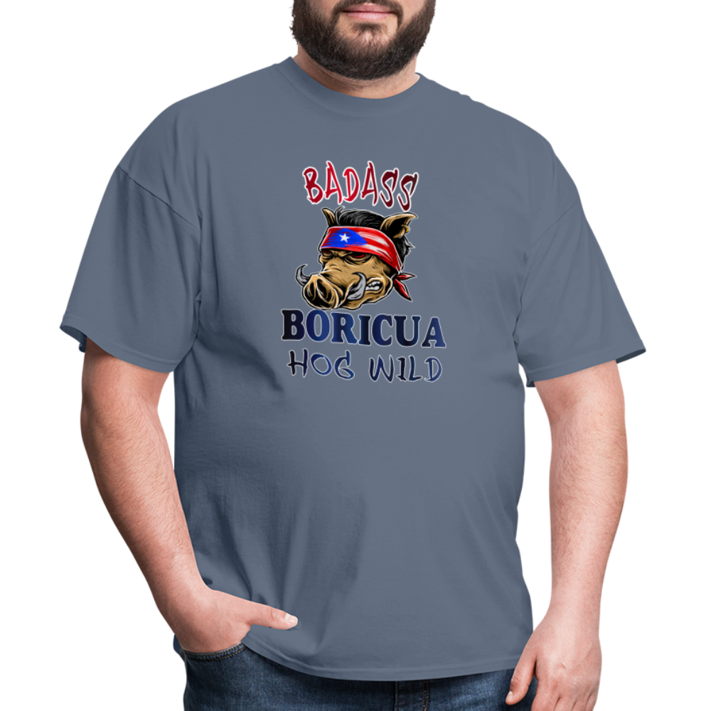 Badass Boricua Hog Wild - Unisex Classic T-Shirt - denim