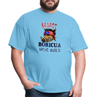 Thumbnail for Badass Boricua Hog Wild - Unisex Classic T-Shirt - aquatic blue