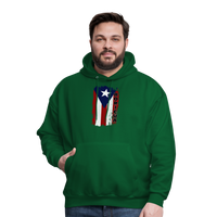 Thumbnail for Distressed Flag Boricua - Men's Hoodie - forest green