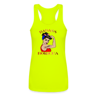 Thumbnail for Badass Boricua Unbreakable Women’s Racerback Tank - neon yellow