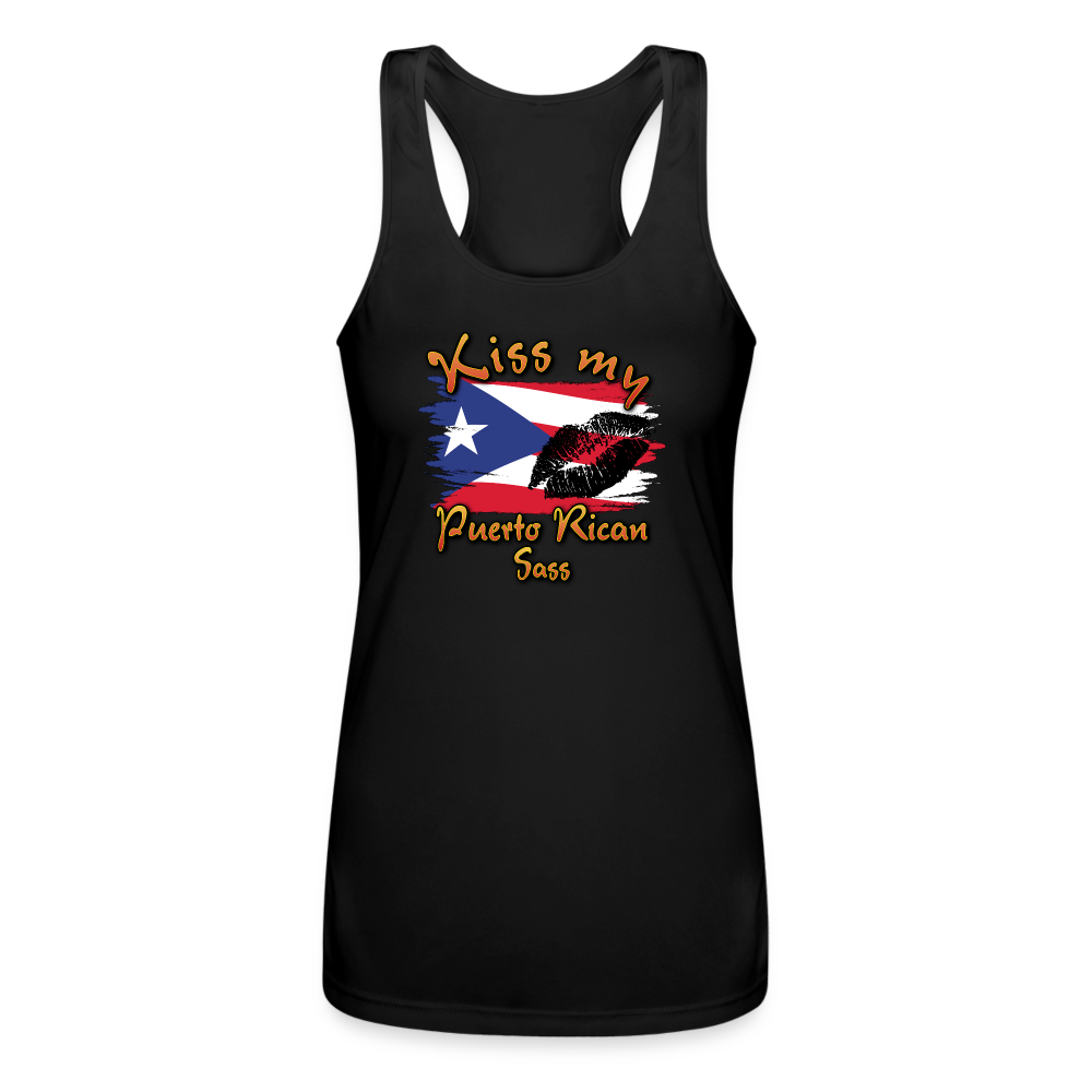 Kiss My Puerto Rican Sass - Ladies Performance Tank Top - black