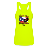 Thumbnail for Kiss My Puerto Rican Sass - Ladies Performance Tank Top - neon yellow